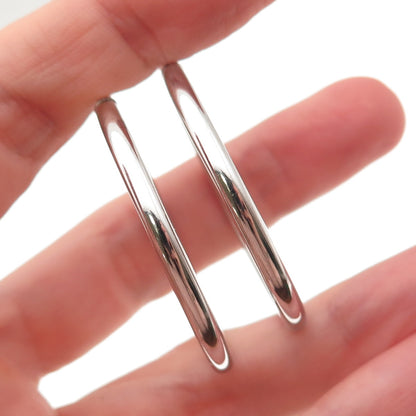 925 Sterling Silver Tube Hoop Earrings