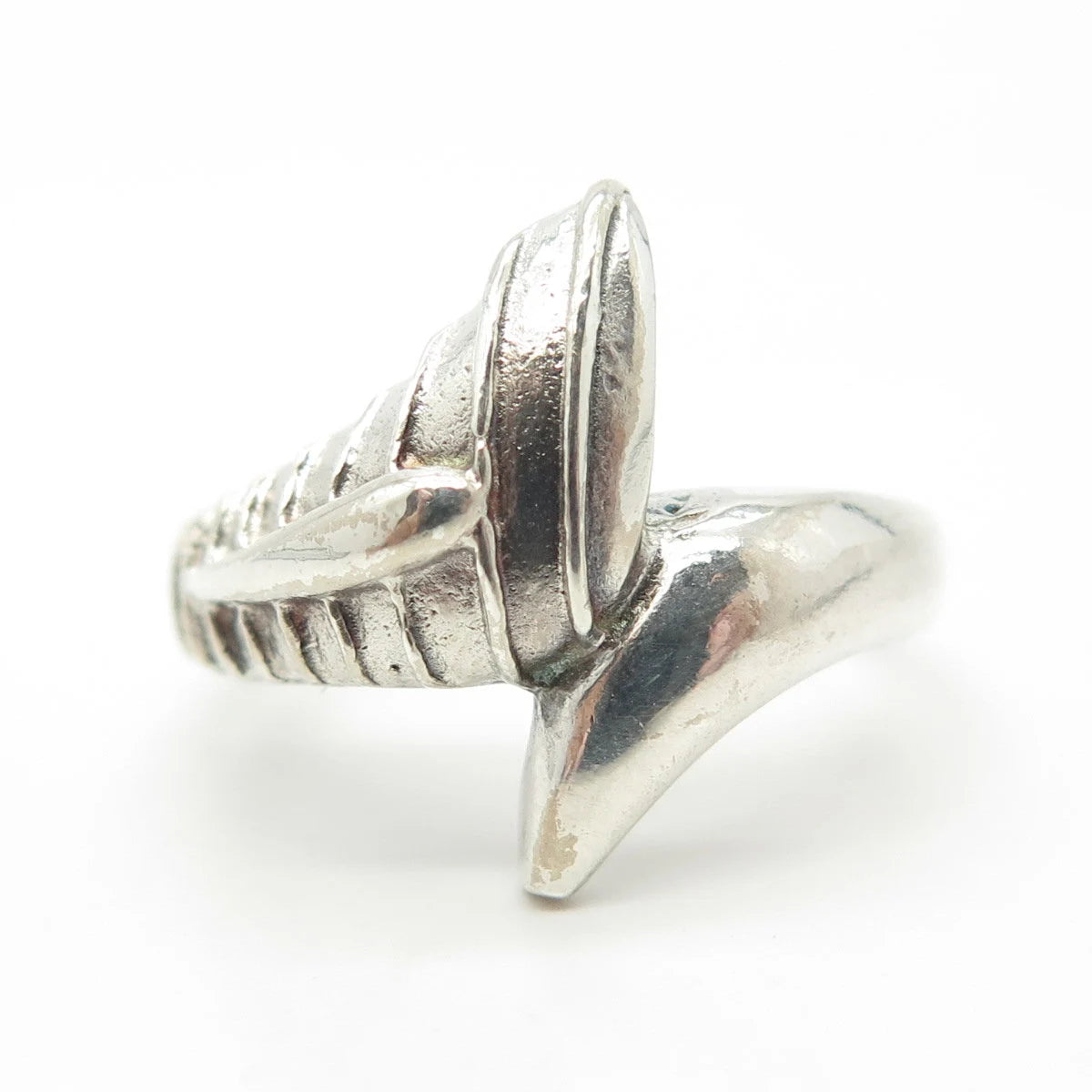 925 Sterling Silver Vintage Modernist Ring Size 7.75