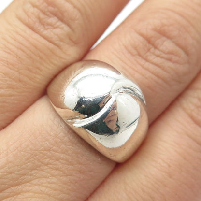 925 Sterling Silver Vintage Ribbed Ring Size 7.75
