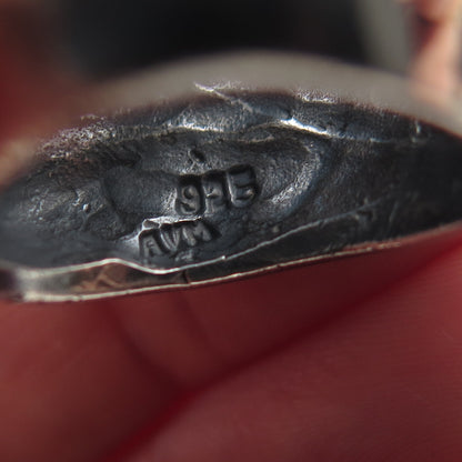 925 Sterling Silver Vintage Mexico Modernist Oxidized Statement Ring Size 6