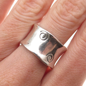 Didae 925 Sterling Silver Vintage Israel Modernist Spiral Oxidized Ring Size 8