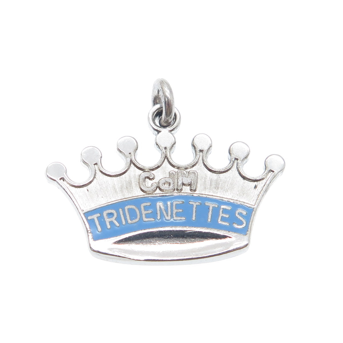 925 Sterling Silver Vintage Enamel CdM Tridenettes Charm Pendant