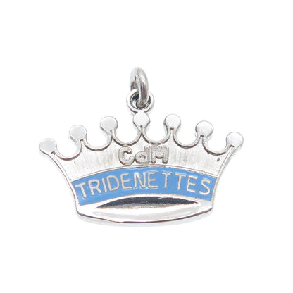 925 Sterling Silver Vintage Enamel CdM Tridenettes Charm Pendant