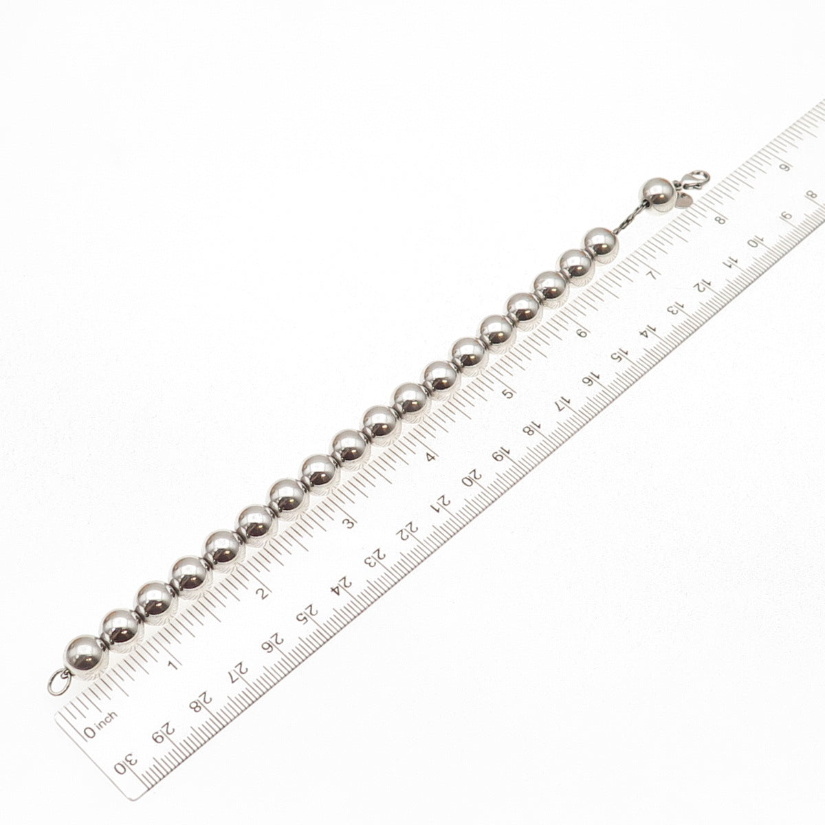 Tiffany & Co. 925 Sterling Silver Vintage HardWear Ball Beaded Bracelet 7.25"