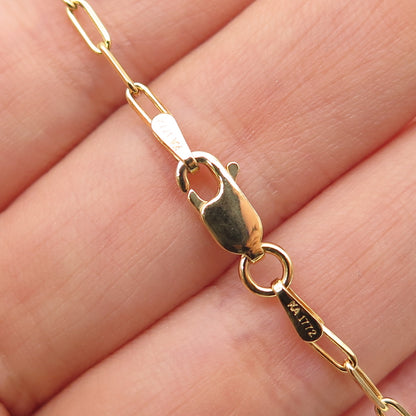 KEY STAR Sterling Silver Gold Plated Italy C Z Star of David Chain Necklace 18"