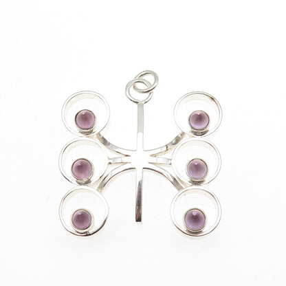 Kultaseppa Salovaara Sterling Vintage Finland Real Amethyst Modernist Pendant
