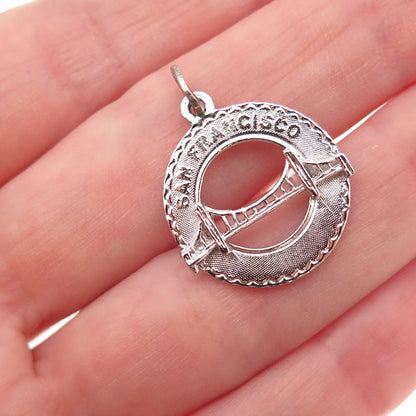 Crea 925 Sterling Silver Vintage SF Golden Gate Bridge Charm Pendant