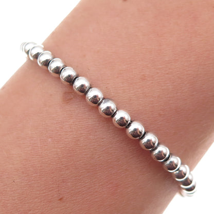 Tiffany & Co. 925 Sterling Silver Vintage New York Beaded Link Bracelet 6.75"