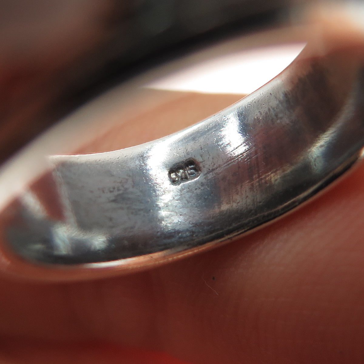 925 Sterling Silver Vintage Triangle Rotating Band Oxidized Ring Size 7.5