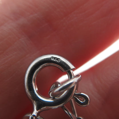 925 Sterling Silver Italy Dolphin Charms Figaro Link Bracelet 7"