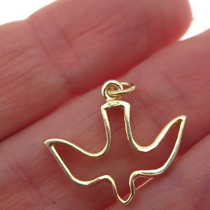925 Sterling Silver Gold Plated Holy Spirit Charm Pendant
