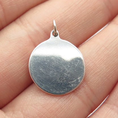 925 Sterling Silver Vintage Koala Round Charm Pendant