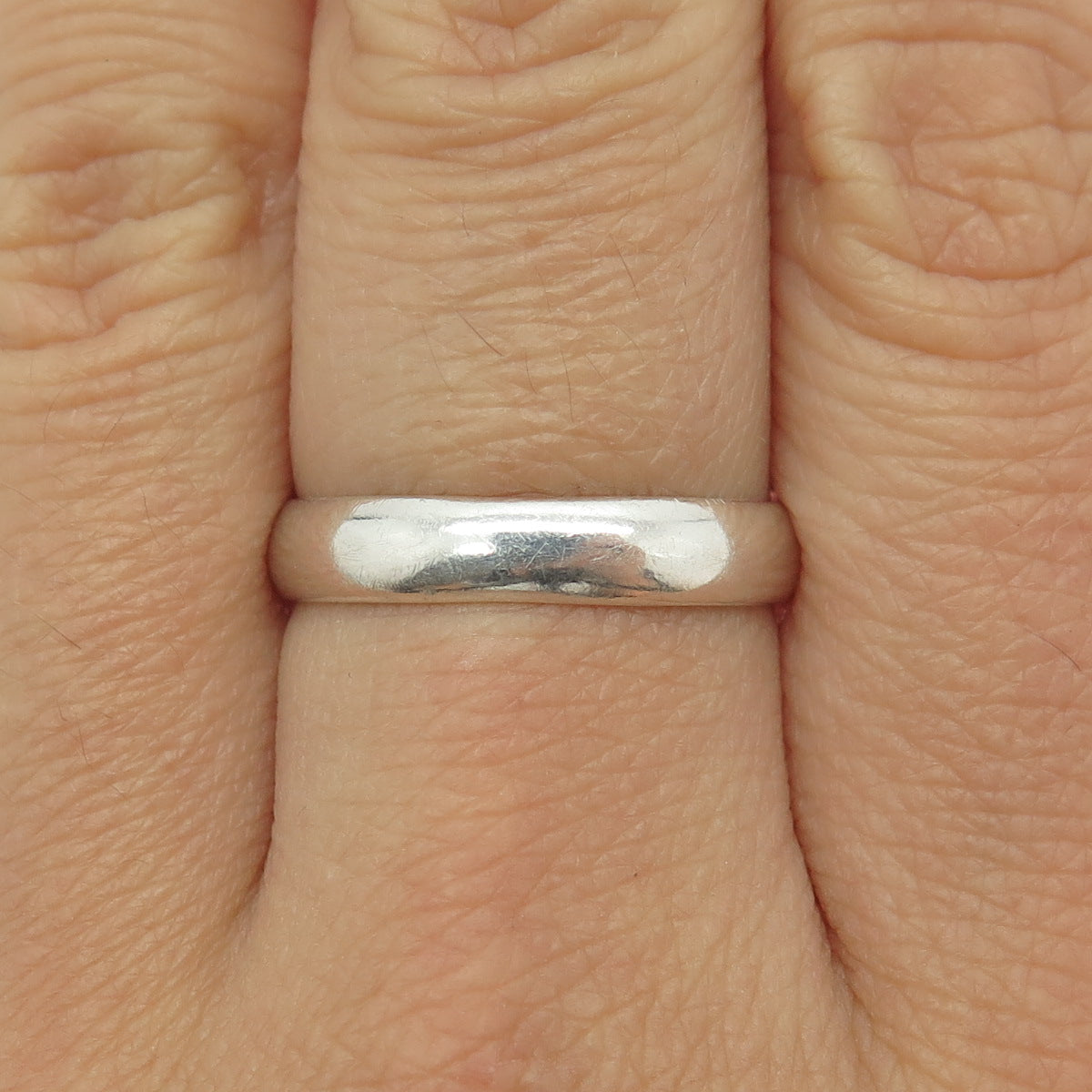 925 Sterling Silver Vintage Classic Wedding Band Ring Size 8.75