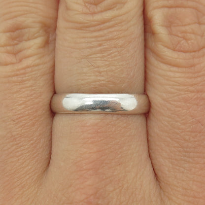 925 Sterling Silver Vintage Classic Wedding Band Ring Size 8.75