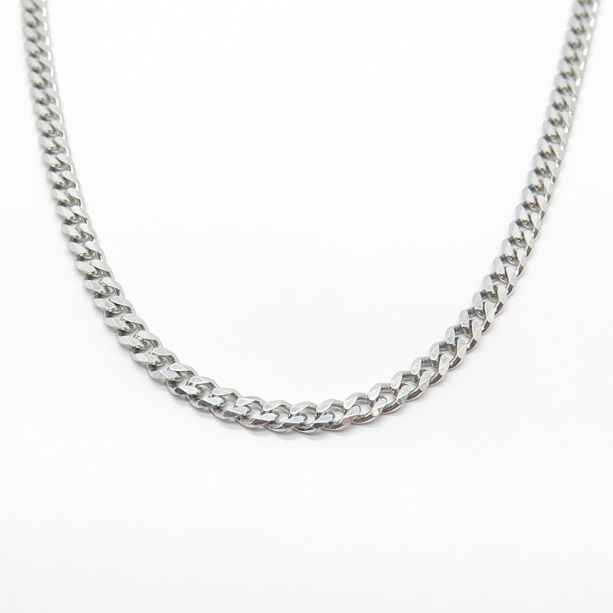 925 Sterling Silver Cuban Link Chain Necklace 20"