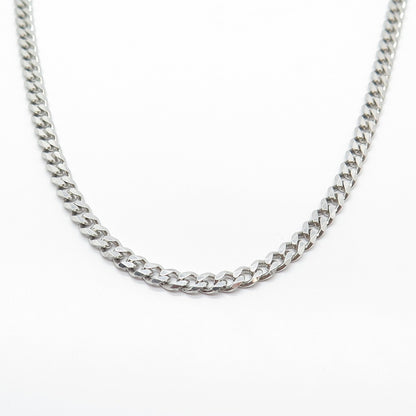 925 Sterling Silver Cuban Link Chain Necklace 20"