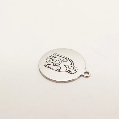 925 Sterling Silver USA Two In Town Tribal Charm Pendant