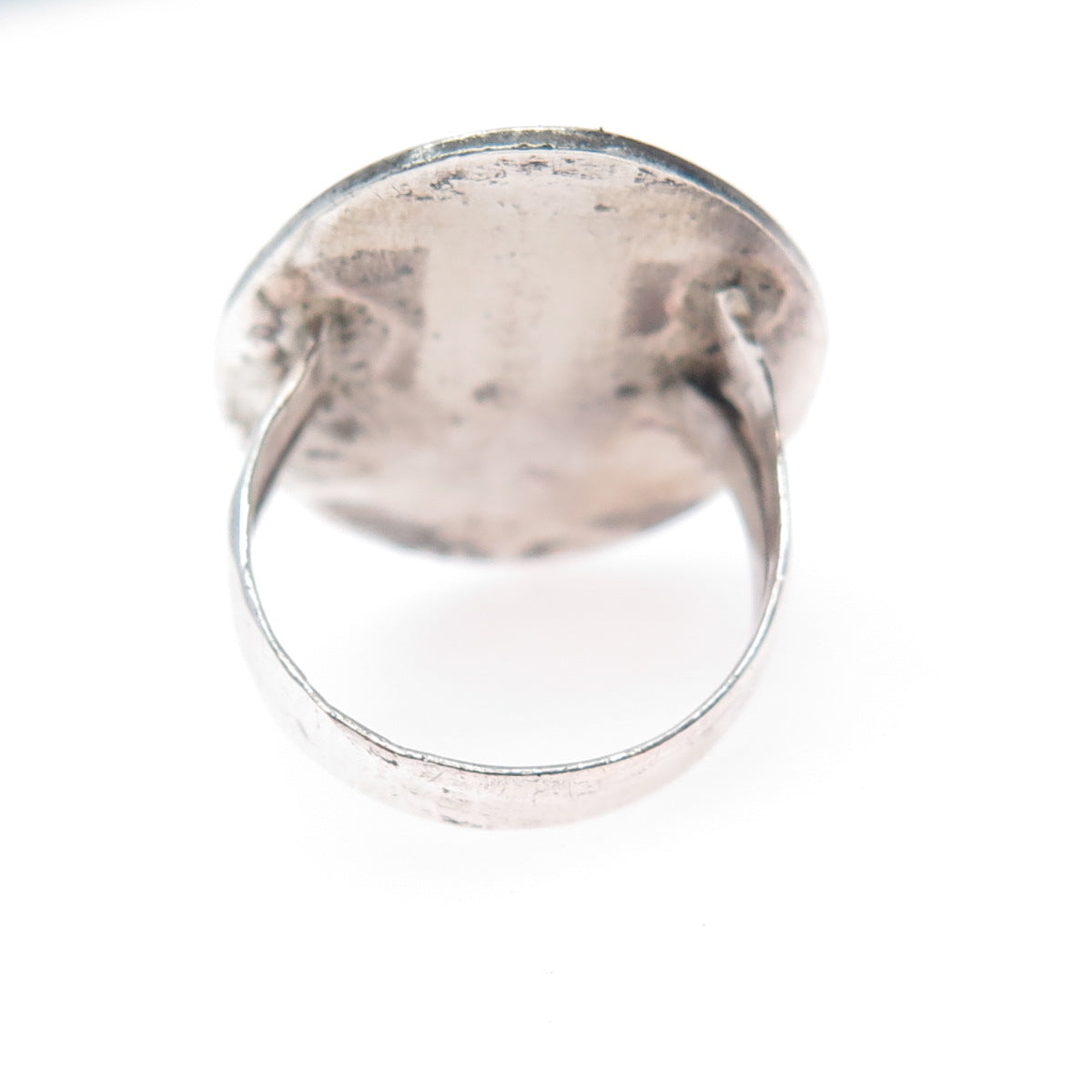 Old Pawn Sterling Silver Vintage Southwestern Turquoise Shadow Box Ring Size 6