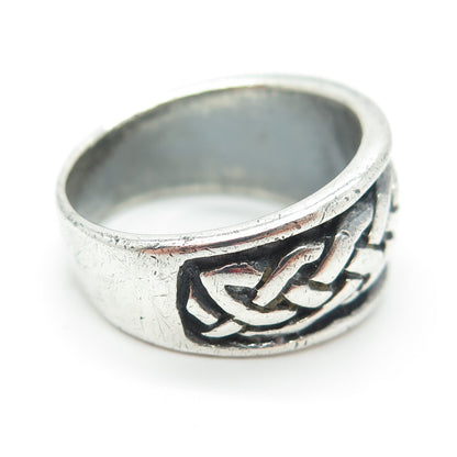 925 Sterling Silver Vintage Celtic Knot Oxidized Ring Size 10
