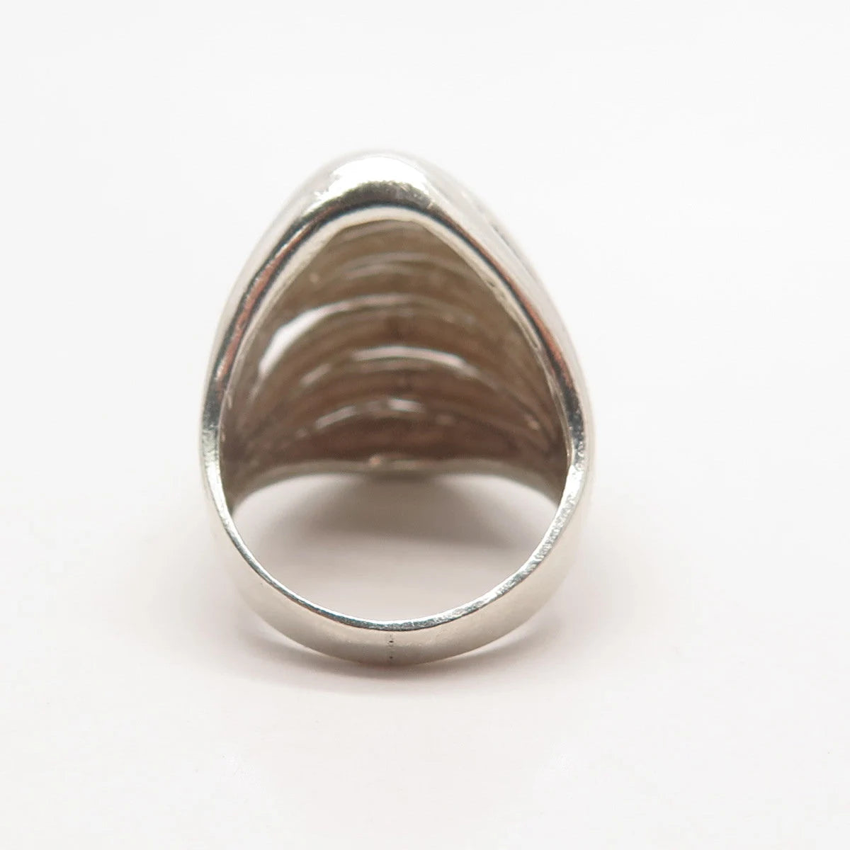 925 Sterling Silver Vintage Multi-Bar Domed Ring Size 5