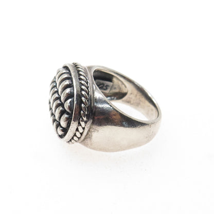 925 Sterling Silver Vintage Crocodile Pattern Oxidized Ring Size 6.75