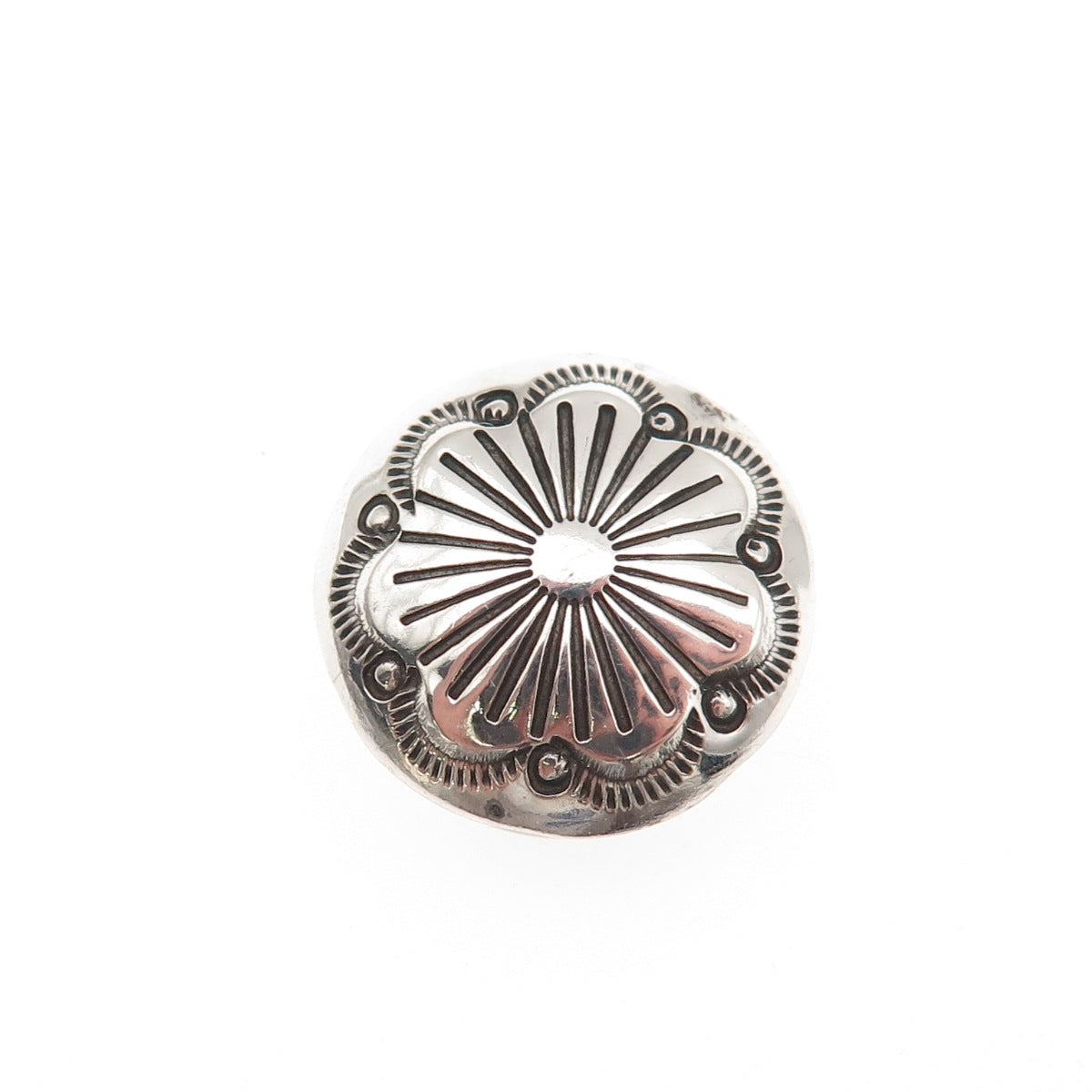 Old Pawn 925 Sterling Silver Vintage Southwestern Concho Tribal Clip Button