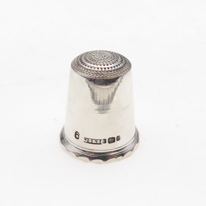 John Sanderson & Son 925 Sterling Vintage 1977 Sheffield Engraved Sewing Thimble