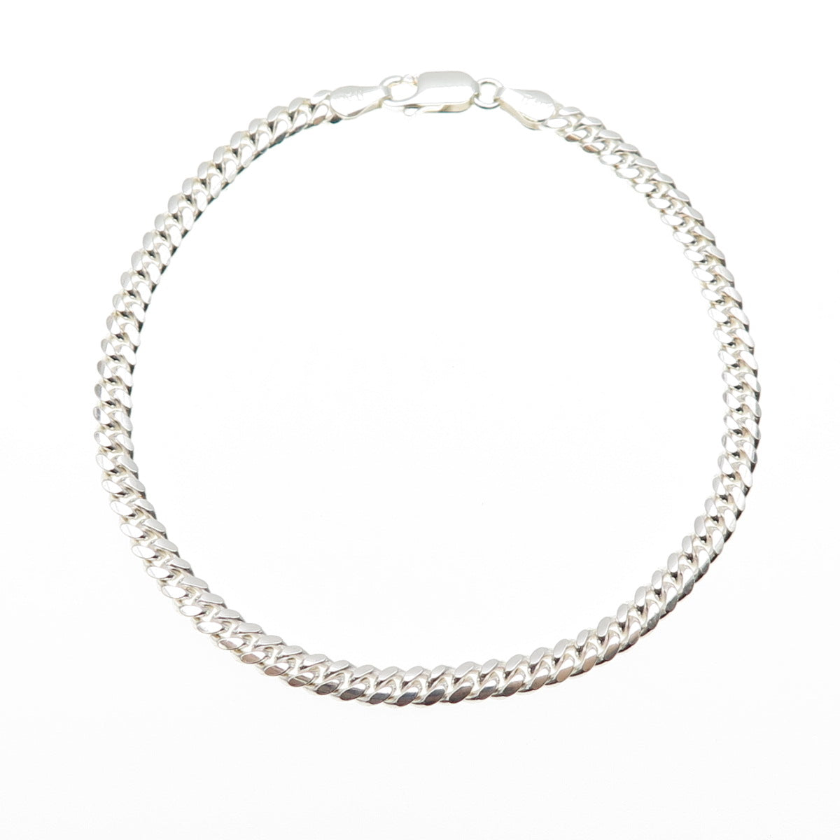 925 Sterling Silver Vintage Italy Cuban Link Bracelet 8"