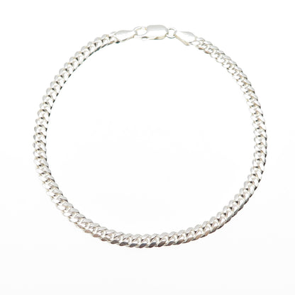 925 Sterling Silver Vintage Italy Cuban Link Bracelet 8"