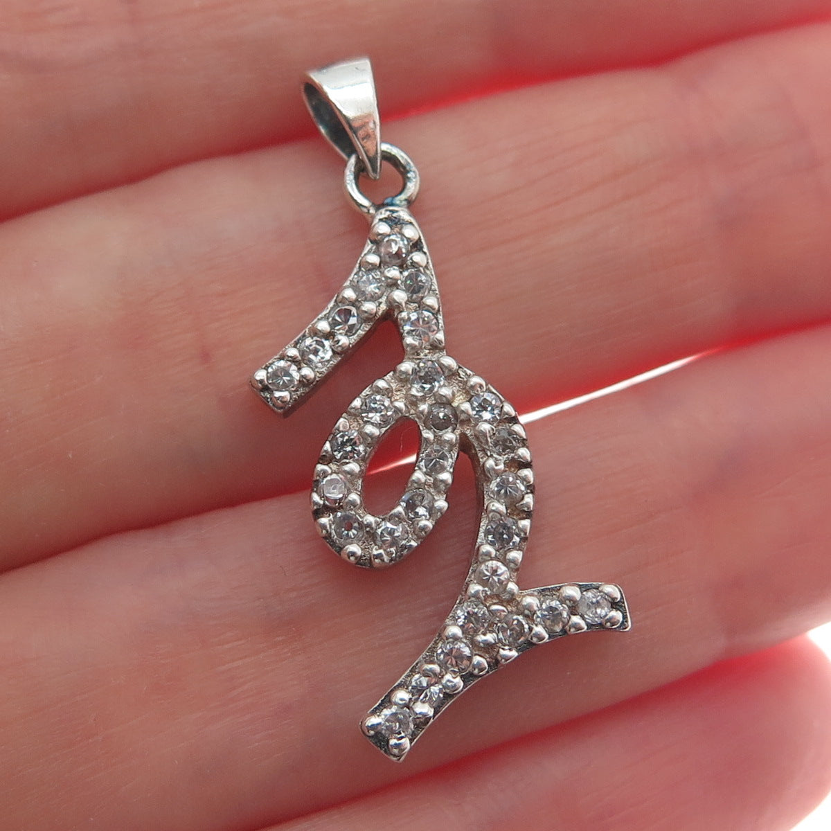 925 Sterling Silver Round-Cut C Z 12 Lucky Number Minimalist Charm Pendant
