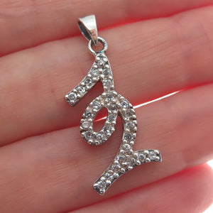 925 Sterling Silver Round-Cut C Z 12 Lucky Number Minimalist Charm Pendant