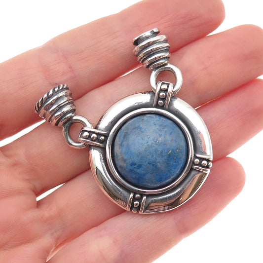Carolyn Pollack 925 Sterling Silver Vintage Real Lapis Centerpiece Pendant