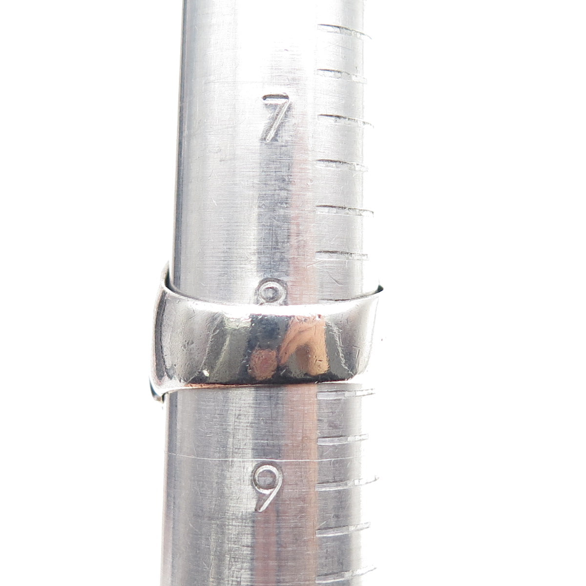 925 Sterling Silver Vintage Modernist Ribbed Oxidized Ring Size 8.5
