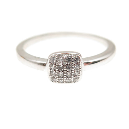 925 Sterling Silver Round-Cut C Z Engagement Ring Size 6