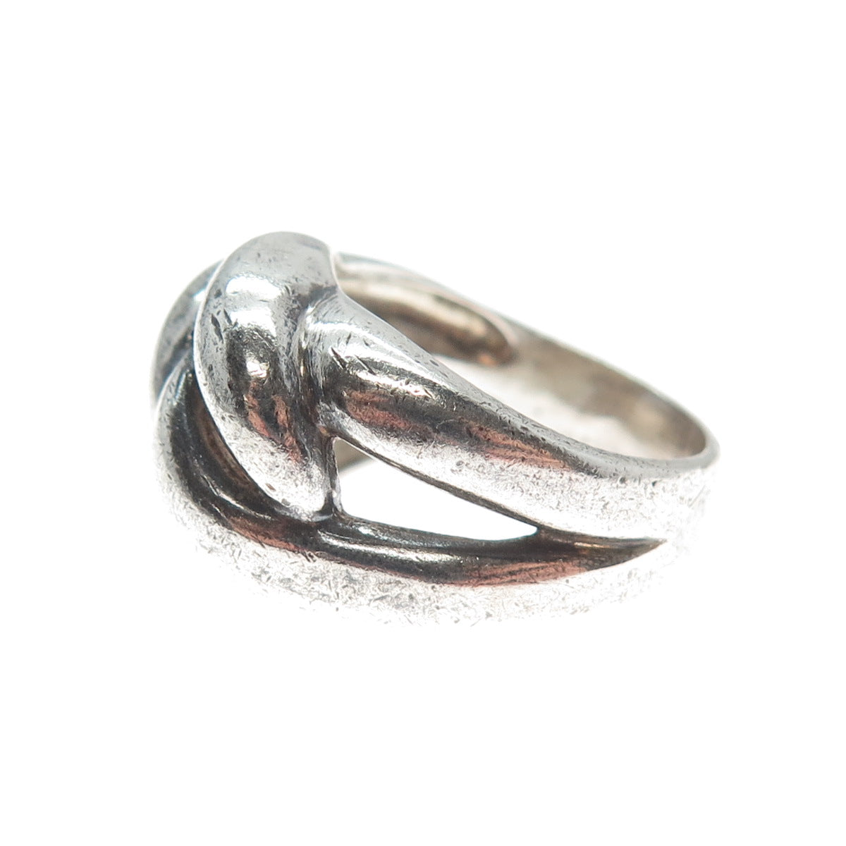 925 Sterling Silver Vintage Modernist Oxidized Ring Size 7