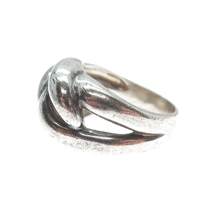 925 Sterling Silver Vintage Modernist Oxidized Ring Size 7