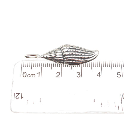 925 Sterling Silver Vintage Seashell Oxidized Charm Pendant