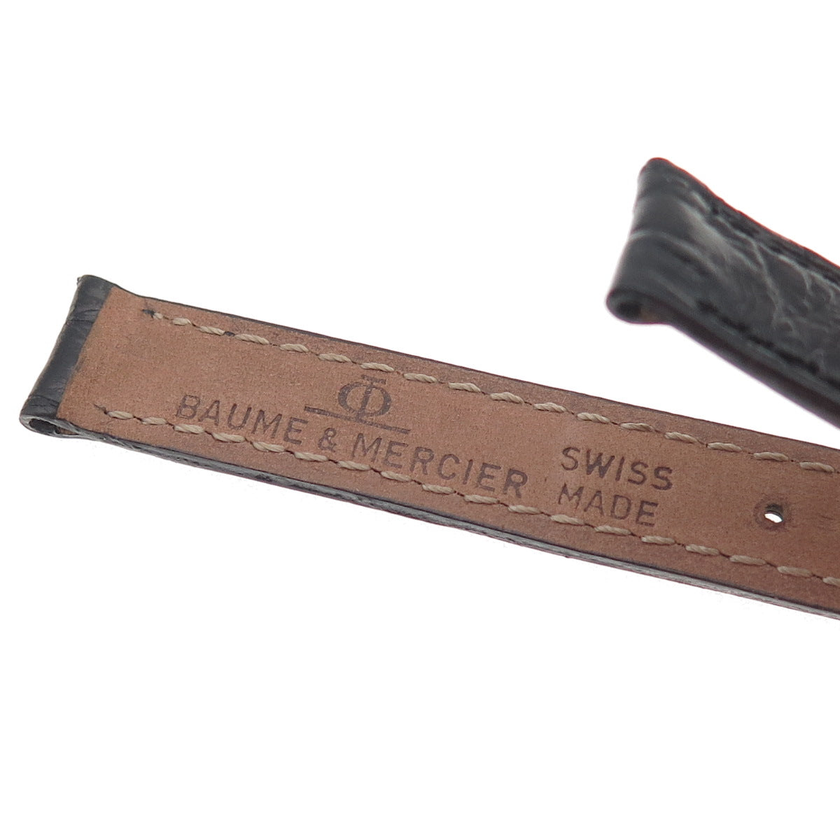 Baume & Mercier 12mm Italy Black Genuine Leather Watch Classic Band Strap