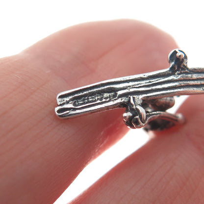 MAISELS INDIAN TRADING 925 Sterling Silver Vintage Skier Oxidized Charm Pendant