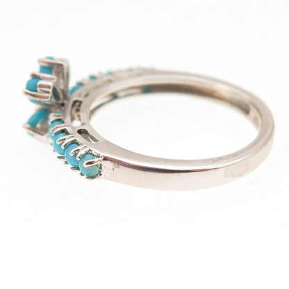 Chuck Clemency 925 Sterling Real Sleeping Beauty Turquoise Butterfly Ring Size 6