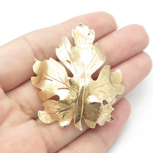 925 Sterling Silver Gold Plated Vintage Napier Oak Leaf Pin Brooch