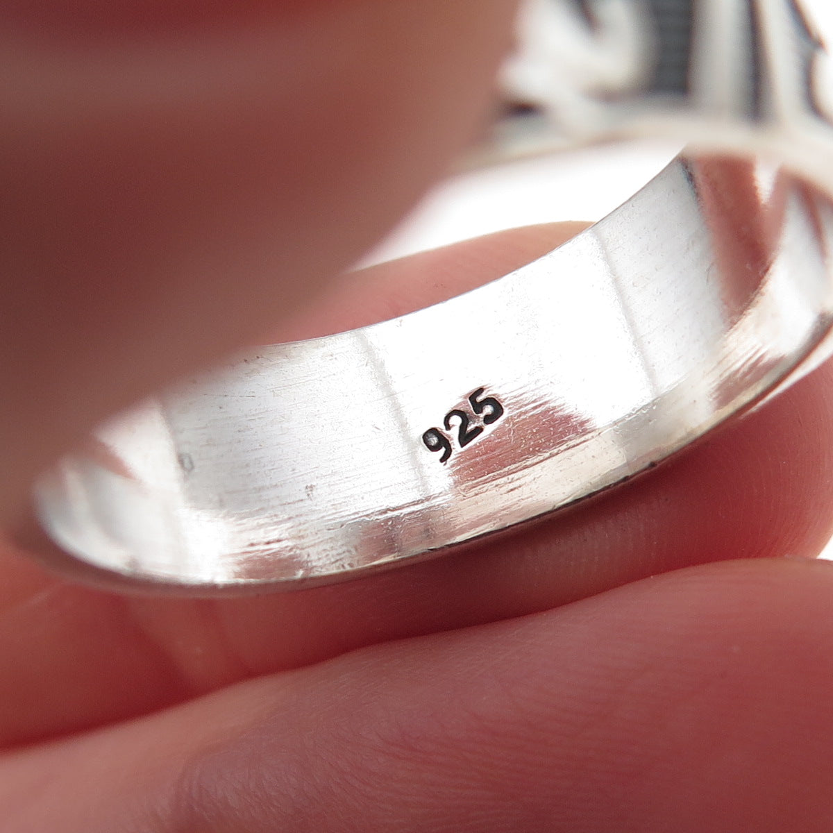 925 Sterling Silver Vintage Celtic Knot Oxidized Band Ring Size 13