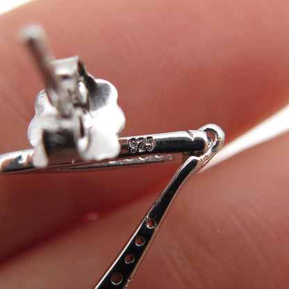 925 Sterling Silver Real Round-Cut Smoky Quartz Dangle Earrings