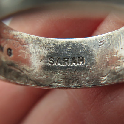 SARAH COVENTRY 925 Sterling Silver Vintage Zig Zag Pattern Band Ring Size 6.25