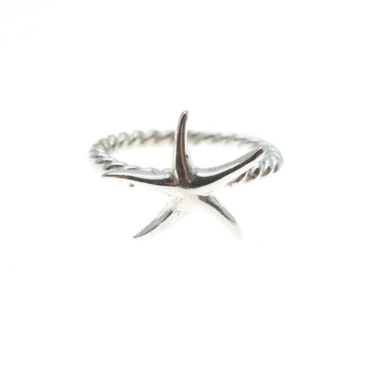 925 Sterling Silver Vintage Starfish Ring Size 5.5