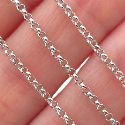 925 Sterling Silver Italy Rolo Chain Necklace 18"