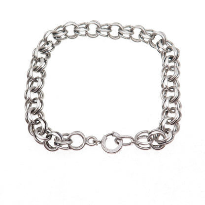 925 Sterling Silver Antique Art Deco Bismark Link Bracelet 7.75"