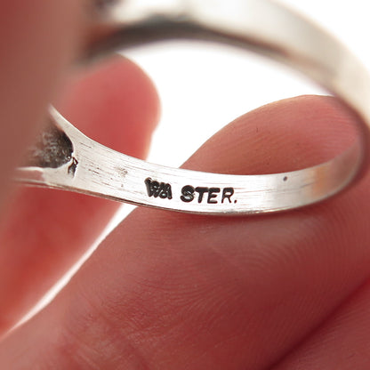 Wheeler Mfg Old Pawn 925 Sterling Silver Vintage Hematite Tribal Ring Size 11