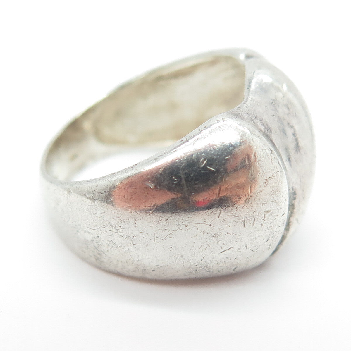 925 Sterling Silver Vintage Ribbed Ring Size 7.5