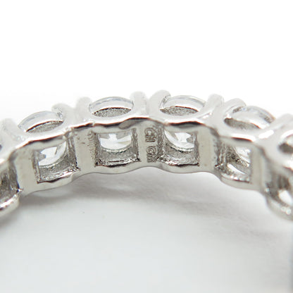 925 Sterling Silver Princess & Round-Cut Shaped C Z Ring Size 6.25